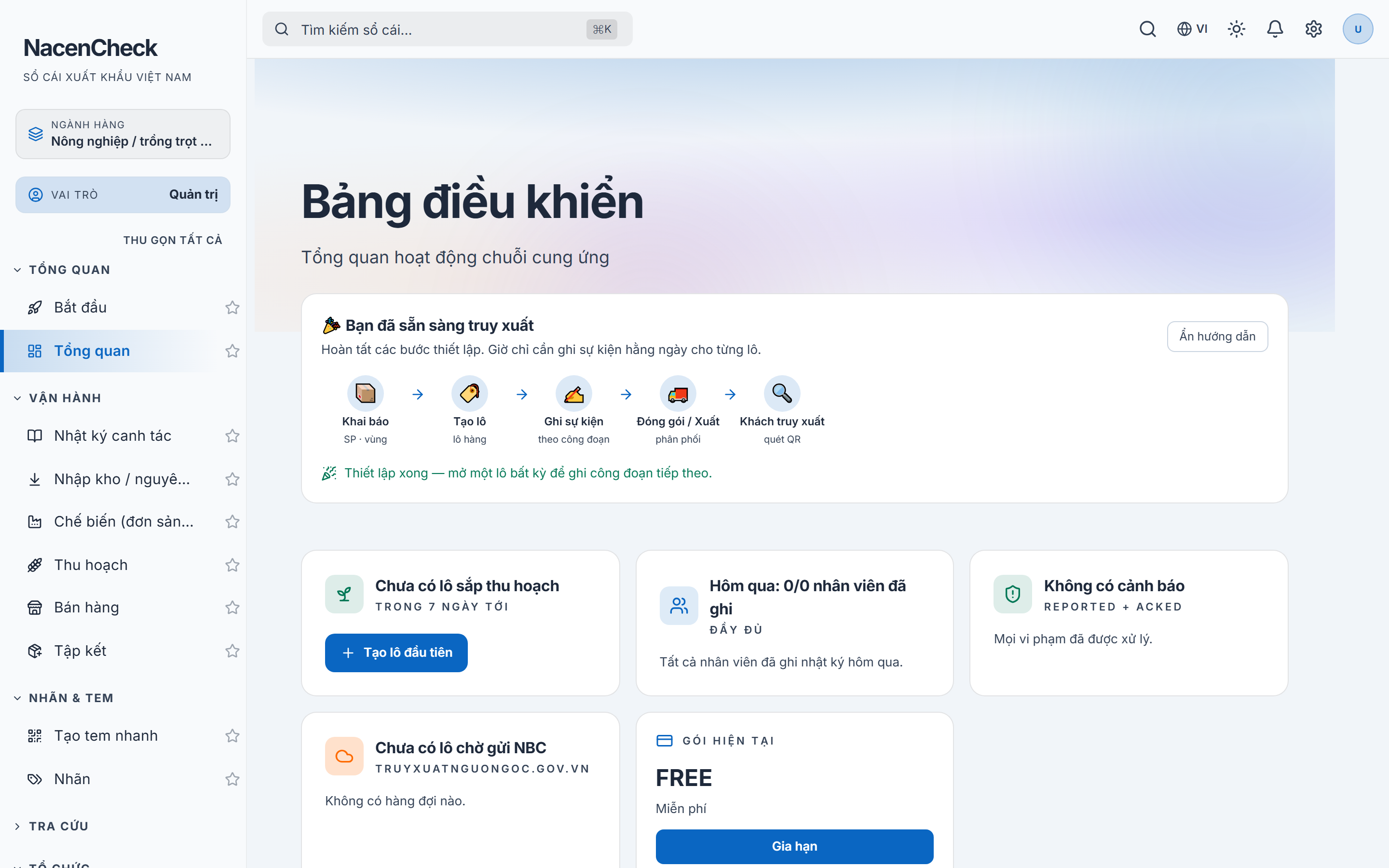 Bố cục màn hình Tổng quan