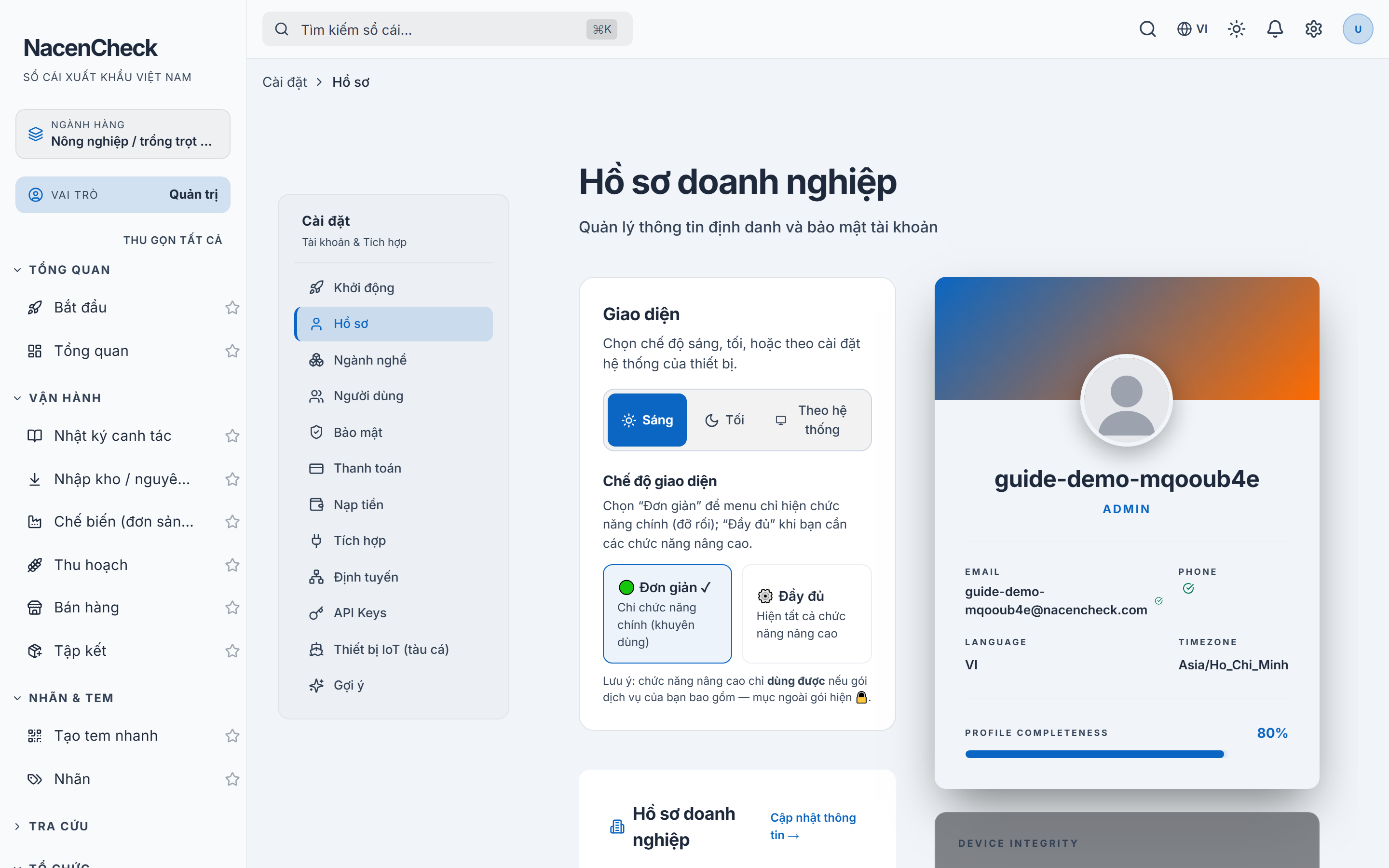 Trang Hồ sơ doanh nghiệp