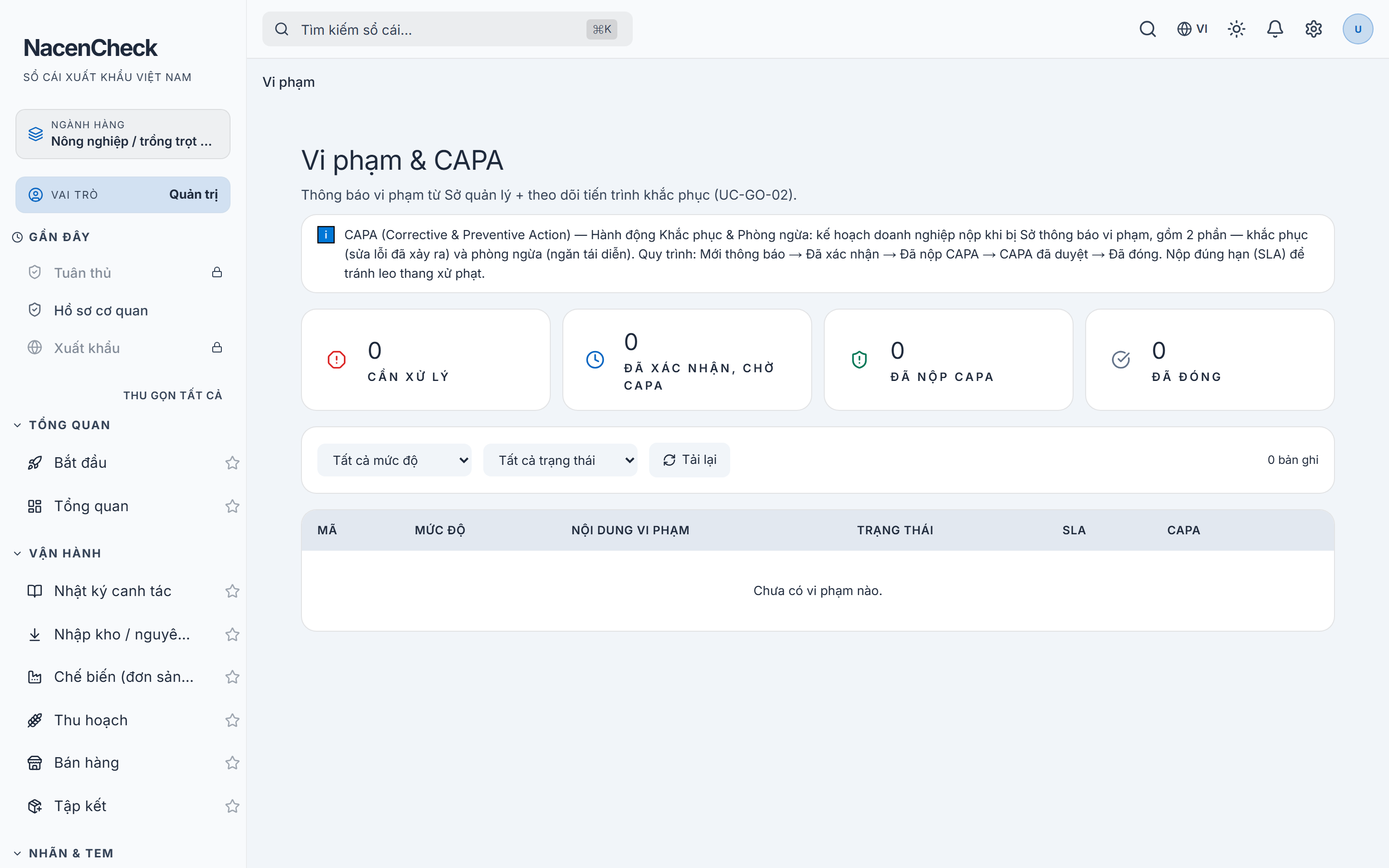 Nộp kế hoạch khắc phục CAPA